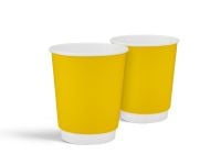 Paper white cup double-layer Soft touch "Yellow" 270 ml Paper white cup double-layer Soft touch "Yellow" 270 ml